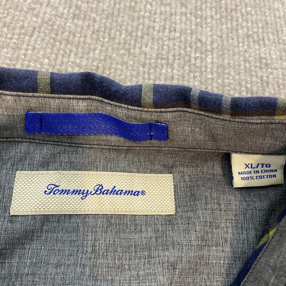 Tommy Bahama Shirt Mens XL Blue Plaid Flannel 100% Cotton Long Sleeve Casual Top - Picture 5 of 10